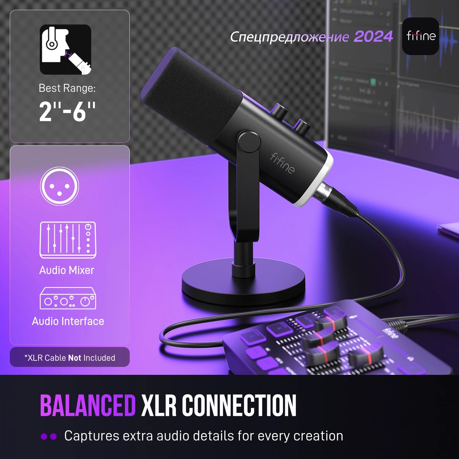 USB/XLR Dynamic Gaming Microphone – RGB, Mute & Monitor