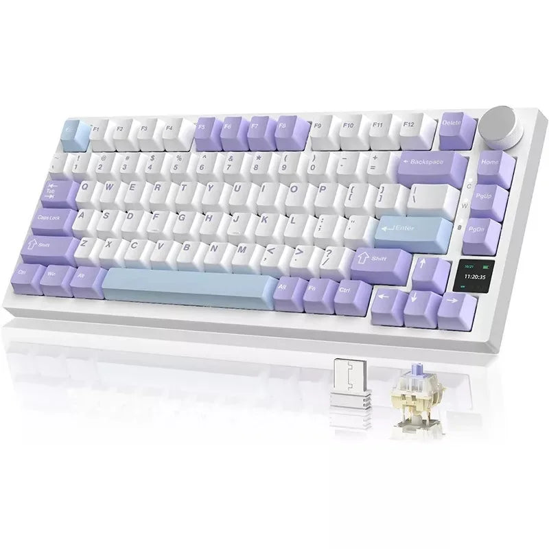 Ajazz AK820 Pro Wireless Wired USB RGB Mechanical Gaming Keyboard With Mechanical Switch RGB Backlit for PC Computer Laptop