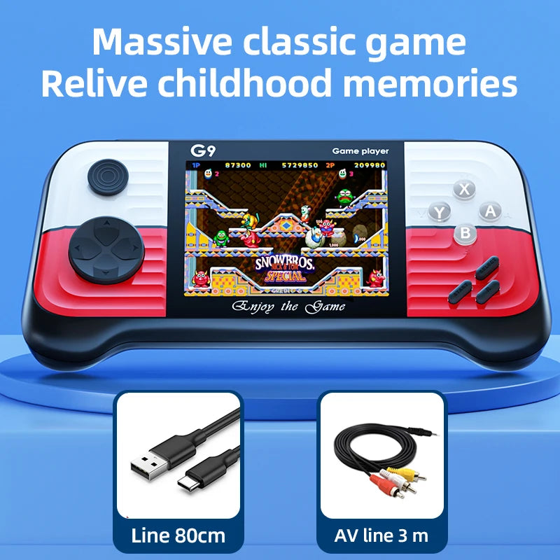 New G9 Handheld Game Console Retro Style Joystick with Contrast Color 666 Arcade Games Support 2 Players Handheld Game Players