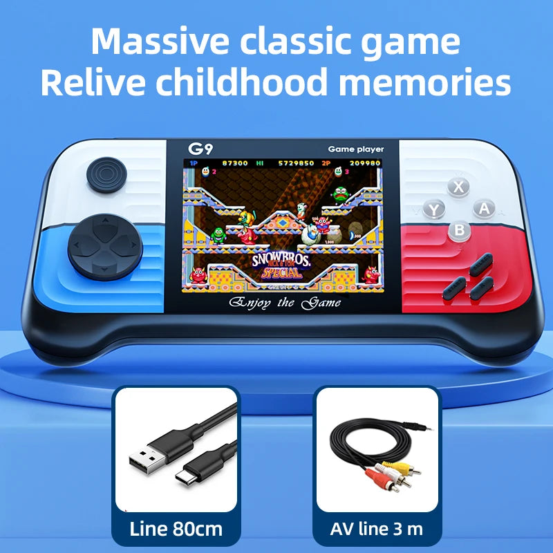 New G9 Handheld Game Console Retro Style Joystick with Contrast Color 666 Arcade Games Support 2 Players Handheld Game Players