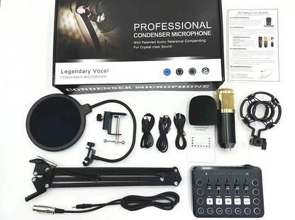 Mini Pro M8 Professional Microphone Sound Board Audio Mixer Wireless Dual Core DSP Noise Cancelling for Live Streaming DJ Mixing