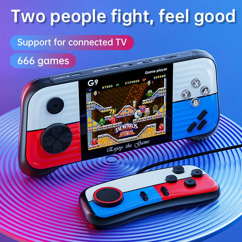 New G9 Handheld Game Console Retro Style Joystick with Contrast Color 666 Arcade Games Support 2 Players Handheld Game Players