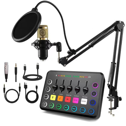 Mini Pro M8 Professional Microphone Sound Board Audio Mixer Wireless Dual Core DSP Noise Cancelling for Live Streaming DJ Mixing