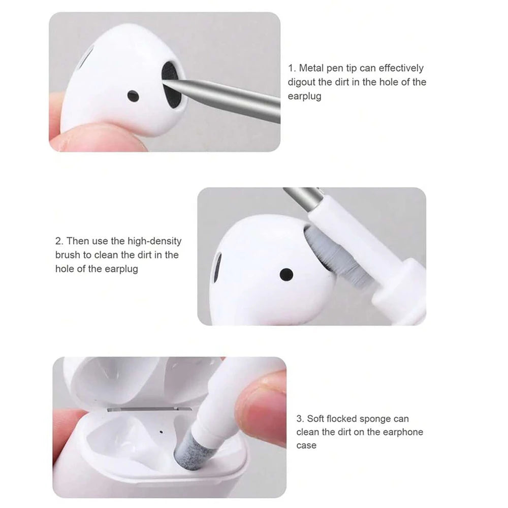 3-in-1 Earbud Cleaning Pen for Earphones & Charging Case
