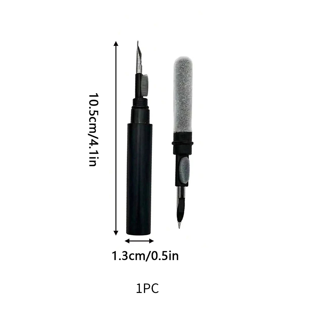 Black 1Pc Color 3-in-1 Earbud Cleaning Pen for Earphones & Charging Case