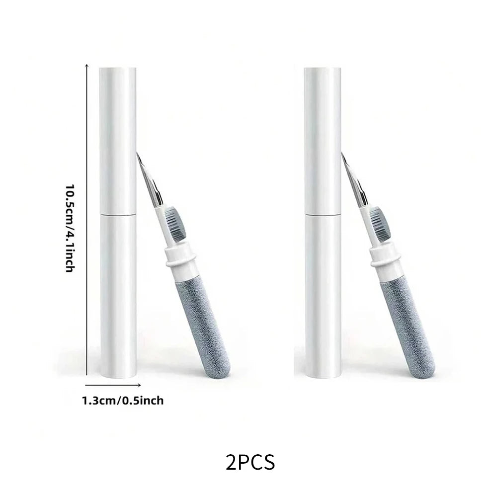 White 2Pcs Color 3-in-1 Earbud Cleaning Pen for Earphones & Charging Case